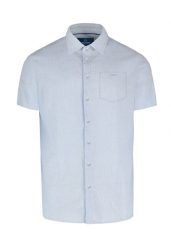 Koszula w kratkę z lnem, Regular Fit, C-DAZZI. Koszule męskie Volcano, na lato, m, bez wzorów, z bawełny, klasyczne, bez kołnierzyka, bez ramiączek. Za 129.99 zł.