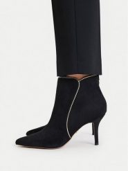 Nine West Botki CEO-CD24170H-2 Czarny. Czarne botki damskie Nine West, bez wzorów, z materiału, bez obcasa, na szpilce, bez zapięcia. Za 279.99 zł.