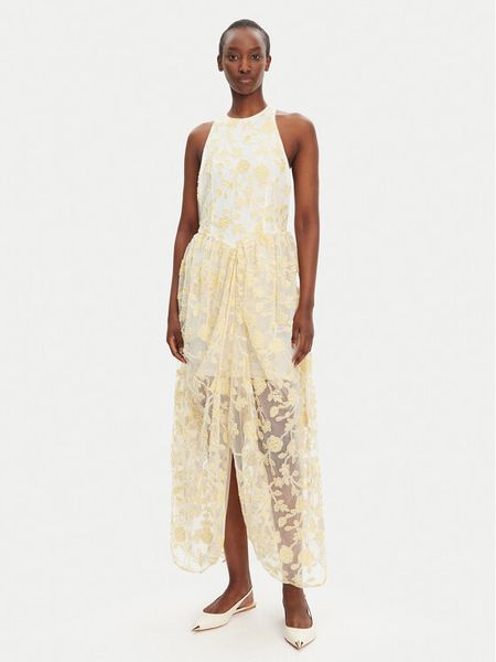 ROTATE Sukienka wieczorowa 113976858 Żółty Regular Fit. Żółte sukienki damskie ROTATE, bez wzorów, z syntetyku, wizytowe, bez kołnierzyka, bez ramiączek. Za 1,299.00 zł.