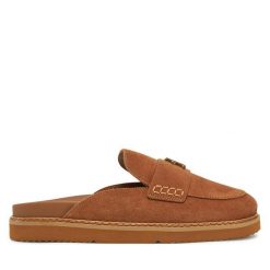 Klapki Tommy Hilfiger. Brązowe klapki damskie Tommy Hilfiger, bez wzorów, bez obcasa, bez zapięcia. Za 529.99 zł.