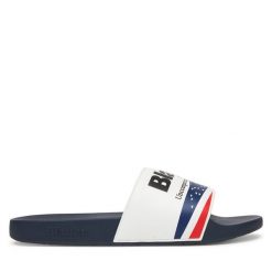 Klapki Blauer. Białe klapki męskie Blauer, bez wzorów, bez zapięcia. Za 219.99 zł.