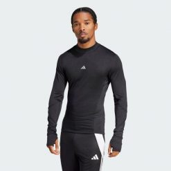Koszulka z długim rękawem TECHFIT COLD.RDY. Czarne bielizna sportowa męska Adidas, m, bez wzorów, z elastanu, do piłki nożnej, techfit (adidas). Za 146.99 zł.