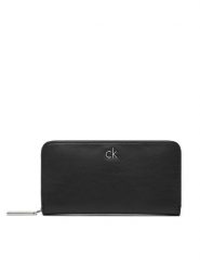 Calvin Klein Portfel Ck Re-Lock Large Zip Around LV04F1034G Czarny. Czarne portfele damskie Calvin Klein, ze skóry. Za 219.99 zł.