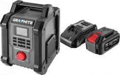 Radio budowlane Graphite Radio budowlane akumulatorowo-sieciowe Energy+ 18V 58GE128 + akumulator 4 Ah z ładowarką 58GE132. Szare radia Graphite. Za 704.00 zł.