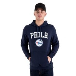 Bluza z kapturem Philadelphia 76ers NBA. Niebieskie bluzy męskie New Era, m, bez wzorów, z kapturem. Za 294.50 zł.