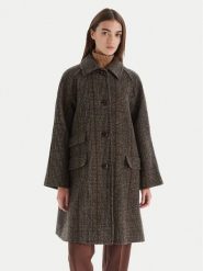 Weekend Max Mara Płaszcz wełniany Pitone 2525016112 Brązowy Regular Fit. Brązowe płaszcze damskie Weekend Max Mara, na zimę, bez wzorów, z wełny, bez kołnierzyka, bez kaptura. Za 2,589.00 zł.