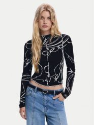 Desigual Bluzka Londres 25WWTK49 Czarny Regular Fit. Czarne bluzki damskie Desigual, xs, bez wzorów, z wiskozy, bez kołnierzyka, bez ramiączek. Za 239.99 zł.