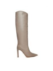 Gino Rossi Kozaki EO-GLC511-17-3614 Szary. Szare kozaki damskie Gino Rossi, bez wzorów, ze skóry, bez obcasa, na szpilce, bez zapięcia. Za 799.99 zł.