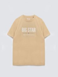 Koszulka męska o klasycznym kroju beżowa Bruno 800. Brązowe t-shirty męskie BIG STAR, l, bez wzorów, z bawełny, bez kołnierzyka, bez ramiączek. Za 99.99 zł.