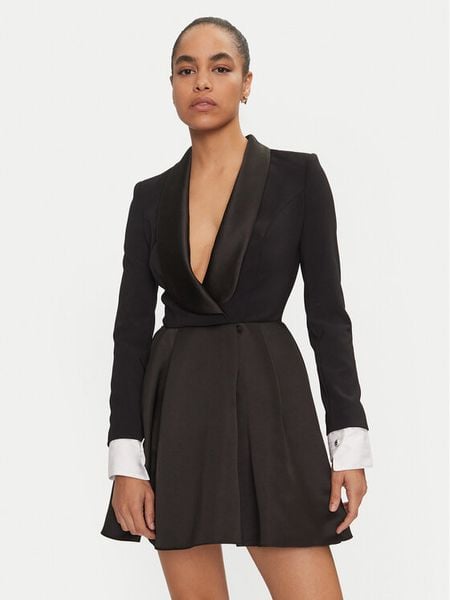 Elisabetta Franchi Sukienka koktajlowa AB-710-47E2-V560 Czarny Regular Fit. Czarne sukienki damskie Elisabetta Franchi, bez wzorów, z syntetyku, wizytowe, bez kołnierzyka, bez ramiączek. Za 1,909.00 zł.