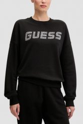 GUESS Czarna damska bluza Primula. Czarne bluzy damskie Guess, s, z aplikacjami, bez ramiączek, bez kaptura. W wyprzedaży za 268.99 zł.
