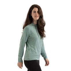 Bluza Z Kapturem Damska Hattie Active. Niebieskie bluzy damskie Trespass, bez wzorów, z dzianiny, bez ramiączek, z kapturem. Za 142.99 zł.