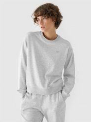 4F Bluza dresowa nierozpinana bez kaptura damska - szara S. Szare bluzy damskie 4F, s, bez wzorów, z bawełny, sportowe, bez ramiączek, bez kaptura. Za 129.99 zł.