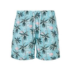 Męskie Spodenki Kąpielowe Tropical Birds. Niebieskie kąpielówki męskie Urban Classics, bez wzorów, sportowe. Za 121.99 zł.