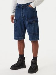 G-Star Raw Szorty jeansowe Bend 3D Cargo D26528-D788 Granatowy Relaxed Fit. Niebieskie szorty męskie G-Star, bez wzorów, z jeansu, retro. Za 320.99 zł.