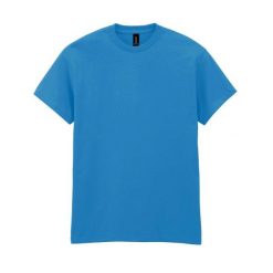 Ciężka Bawełniana Koszulka Unisex Dla Dorosłych. Niebieskie bluzki damskie GILDAN, xl, bez wzorów, z bawełny, sportowe, bez kołnierzyka, bez ramiączek. Za 51.99 zł.
