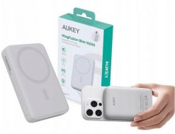 PB-MS04 White Qi2 PowerBank | 10000mAh | 20W | MagSafe PD. Białe powerbanki Aukey. Za 144.83 zł.