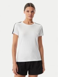 EA7 Emporio Armani T-Shirt 7W001490 AF10373 U0002 Biały Regular Fit. Białe t-shirty damskie EA7 Emporio Armani, s, bez wzorów, z bawełny, bez kołnierzyka, bez ramiączek. Za 329.99 zł.