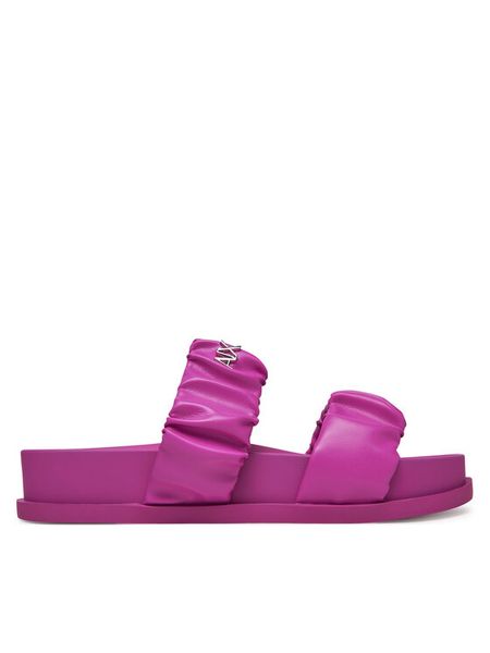Armani Exchange Klapki XDP062 XV926 01820 Różowy. Czerwone klapki damskie Armani Exchange, bez wzorów, ze skóry, bez obcasa, bez zapięcia. Za 609.99 zł.