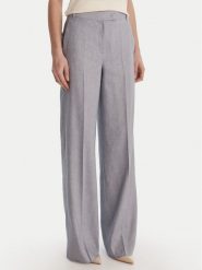 Marella Spodnie materiałowe Odino 2613131121 Błękitny Straight Fit. Niebieskie spodnie materiałowe damskie Marella, bez wzorów, ze lnu. Za 1,029.00 zł.