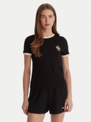 Guess T-Shirt V6GI05 K2966 Czarny Regular Fit. Czarne t-shirty damskie Guess, s, z aplikacjami, z bawełny, bez kołnierzyka, bez ramiączek. Za 189.99 zł.