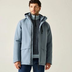 Męska wodoodporna kurtka izolowana Baylon. Szare kurtki męskie Regatta, l, bez wzorów, z materiału, z kapturem. Za 799.99 zł.