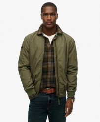 Superdry Lekka kurtka bomber MA1 z bawełny – Dusty Olive Green. Zielone kurtki męskie Superdry, l, bez wzorów, z bawełny, bez kaptura. Za 362.70 zł.