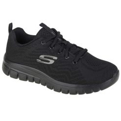 Buty sportowe Sneakersy damskie, Skechers Graceful-Get Connected. Czarne obuwie sportowe damskie Skechers, bez wzorów, bez zapięcia, trekkingowe. Za 249.99 zł.