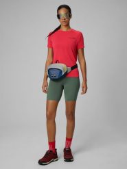 4F Legginsy kolarki trekkingowe damskie - khaki L. Brązowe szorty damskie 4F, bez wzorów, z podwyższonym stanem. Za 129.99 zł.