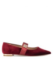 Nine West Baleriny 8168-1 Bordowy. Czerwone balerinki damskie Nine West, bez wzorów, z materiału, bez obcasa, bez zapięcia. Za 219.99 zł.