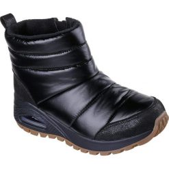 Buty damskie Skechers Uno Rugged Puffer Daze. Czarne obuwie trekkingowe damskie Skechers, z materiału, bez zapięcia. Za 490.00 zł.