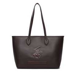 Torebka Beverly Hills Polo Club. Brązowe shopperki damskie Beverly Hills Polo Club, bez wzorów, bez dodatków. Za 229.99 zł.