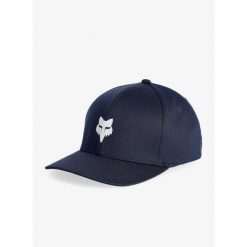 Czapka z daszkiem Fox Head Tech Flexfit Hat. Niebieskie czapki damskie FOX, bez wzorów, sportowe. Za 135.99 zł.