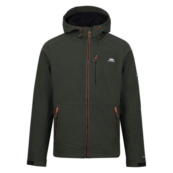 Męska Kurtka Soft Shell Dante. Zielone kurtki męskie Trespass, m, bez wzorów, z elastanu, z kapturem. Za 731.99 zł.