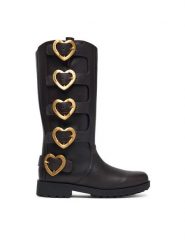 LOVE MOSCHINO Kozaki JA26134G0PIJ0317 Brązowy ciemny. Brązowe kozaki damskie Love Moschino, bez wzorów, ze skóry, bez obcasa, na płaskiej podeszwie, bez zapięcia. Za 1,669.00 zł.