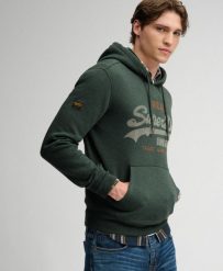 Superdry Bluza z kapturem Vintage Logo Heritage Relaxed. Zielone bluzy damskie Superdry, s, bez wzorów, z materiału, klasyczne, bez ramiączek, z kapturem. Za 402.90 zł.