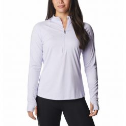 Koszulka z długim rękawem damska Columbia Endless Trail 1/2 Zip Mesh Long Sleeve. Fioletowe bluzki damskie Columbia, m, bez wzorów, z meshu, sportowe, bez kołnierzyka, bez ramiączek. Za 299.00 zł.