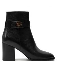 Tory Burch Botki T Lock 158808 Czarny. Czarne botki damskie Tory Burch, bez wzorów, ze skóry, bez obcasa, na słupku, bez zapięcia. Za 2,169.00 zł.