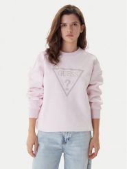 Guess Bluza W6RQ16 KB681 Różowy Regular Fit. Czerwone bluzy damskie Guess, xs, z aplikacjami, z bawełny, bez ramiączek, bez kaptura. Za 349.99 zł.