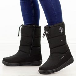 Czarne zimowe śniegowce damskie z membraną American Club Softshell Sn57/25. Czarne śniegowce damskie American CLUB, z jeansu, bez zapięcia. Za 259.00 zł.