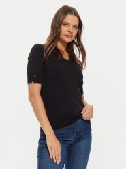 Liu Jo Bluzka WF4010 MS49I Czarny Regular Fit. Czarne bluzki damskie Liu Jo, xs, bez wzorów, z wiskozy, bez kołnierzyka, bez ramiączek. Za 279.99 zł.