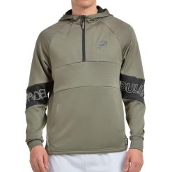 Sudadera Bullpadel Gumala. Zielone bluzy męskie bullpadel, bez wzorów, sportowe, bez ramiączek, bez kaptura. W wyprzedaży za 208.60 zł.