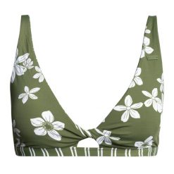 Góra od stroju kąpielowego ROXY Retro Revo Twist Bra loden. Zielone bikini Roxy, xs, bez wzorów. Za 89.99 zł.