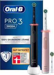 Szczoteczka rotacyjna Oral-B Pro 3 3900N Duo czarny/różowy. Czarne szczoteczki elektryczne Oral-B. Za 349.00 zł.