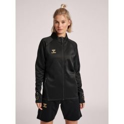 Bluza do piłki ręcznej damska Hummel Cima XK zapinana na zamek. Czarne bluzy damskie Hummel, m, bez wzorów, z dresówki, bez ramiączek, bez kaptura. Za 229.95 zł.