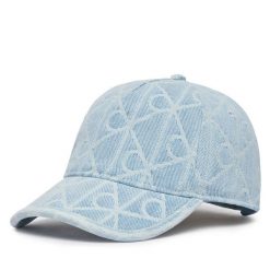 Czapka z daszkiem Calvin Klein. Niebieskie czapki damskie Calvin Klein, bez wzorów, z denimu. Za 209.99 zł.