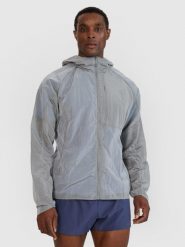 Kurtka do biegania Ultralight męska 4f 4FWSS25TTJAM698. Szare kurtki męskie 4F, na wiosnę, l, bez wzorów, z materiału, klasyczne, z kapturem. Za 137.99 zł.