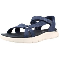 Sandały SKECHERS SLIP-INS GO WALK FLEX Niebieski. Niebieskie sandały damskie Skechers, bez wzorów, z tkaniny, bez obcasa, bez zapięcia. Za 248.99 zł.
