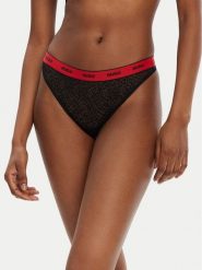 HUGO Komplet 3 par stringów 50535265 Czarny. Czarne majtki damskie Hugo, z syntetyku. Za 139.99 zł.