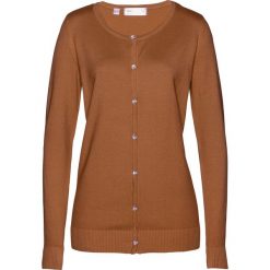 Sweter rozpinany. Czarne kardigany damskie bonprix, bez wzorów, eleganckie, bez kołnierzyka. Za 104.99 zł.